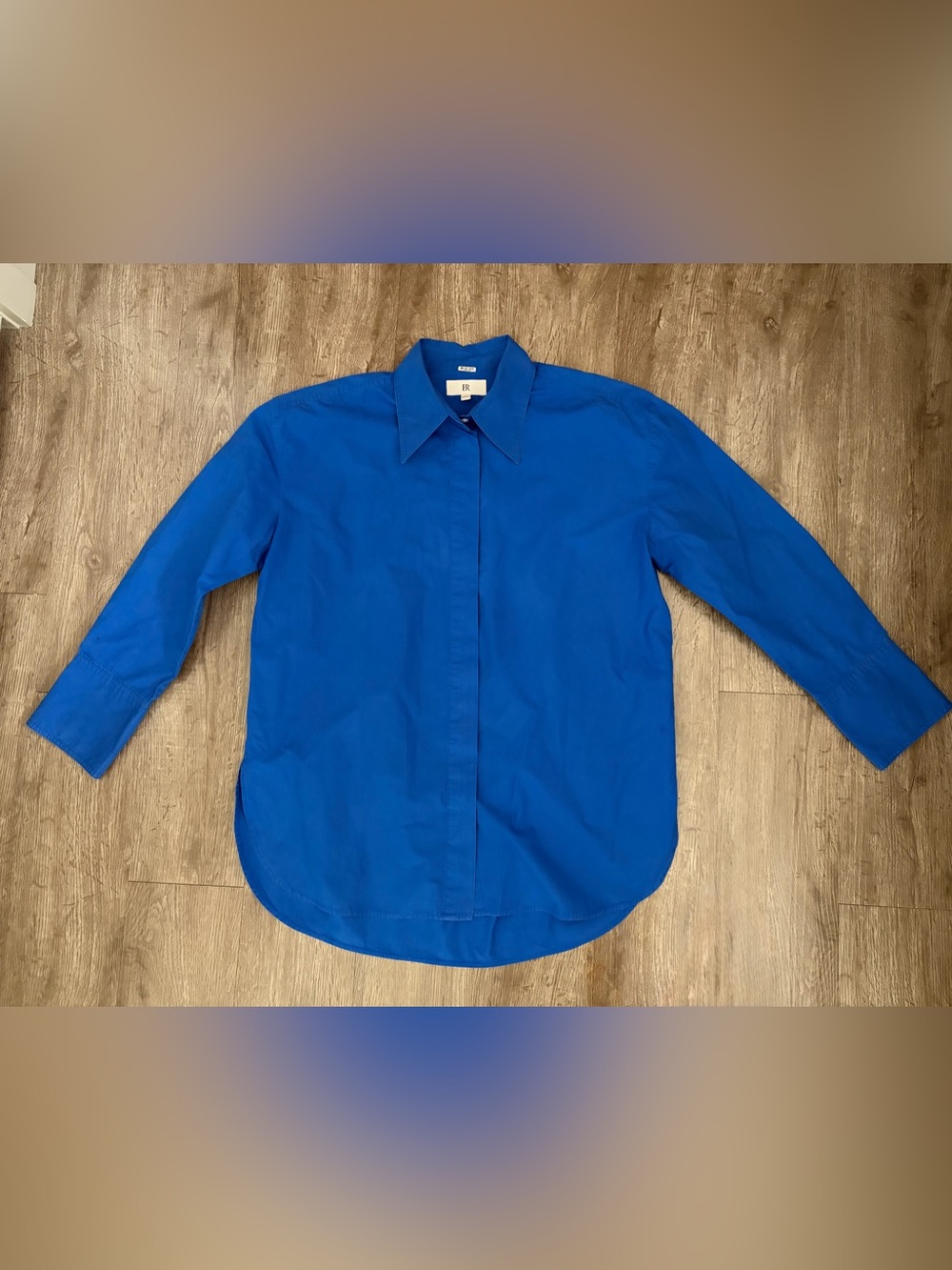 Banana Republic Oversized Cobalt Royal Blue Button-Down Shirt M Hidden Placket